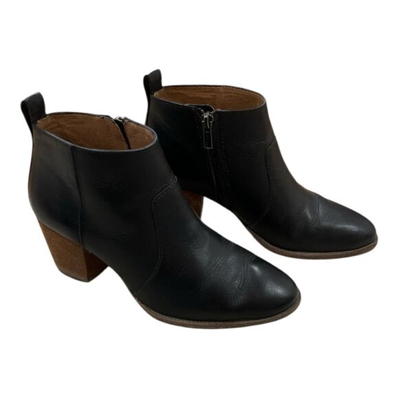 Madewell The Brenner Black Leather side Zip-up Ankle Boot Size 7 - Picture 2 of 6